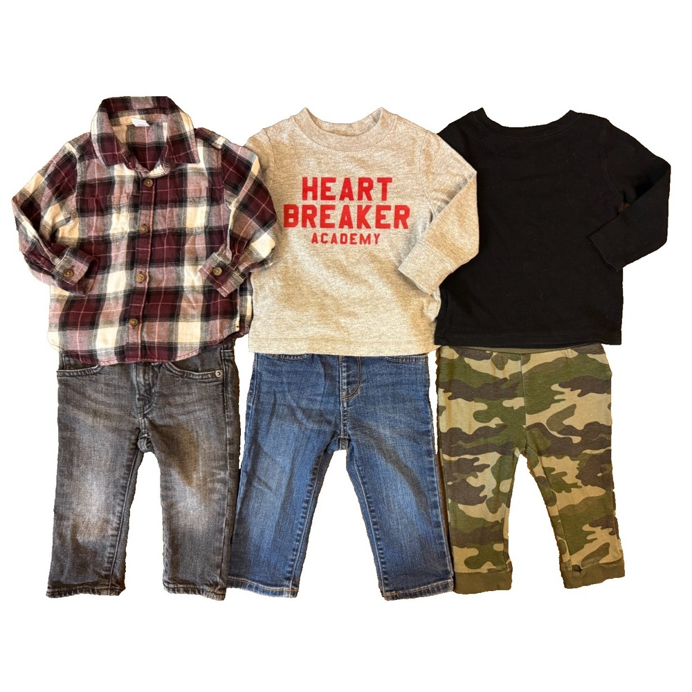 Toddler Baby Boy 12-18 12/18 Months Clothes Shirts Pants Jeans Long Sleeve Heart